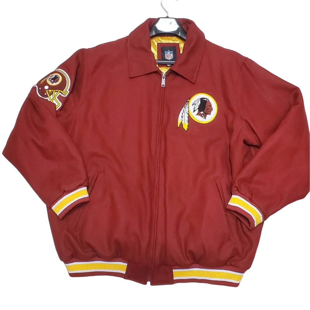 Redskins NFL Wool G-III Apparel Group 2XL Zip Up Bomber Jacket Coat